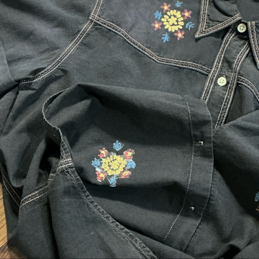 Levi's Vintage Clothing (LVC) Rockers Chambray Embroidered Western Shirt - M - Picture 8 of 10